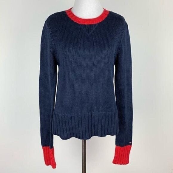 Tommy jeans crewneck sweater size L knit Patriotic - Picture 1 of 7
